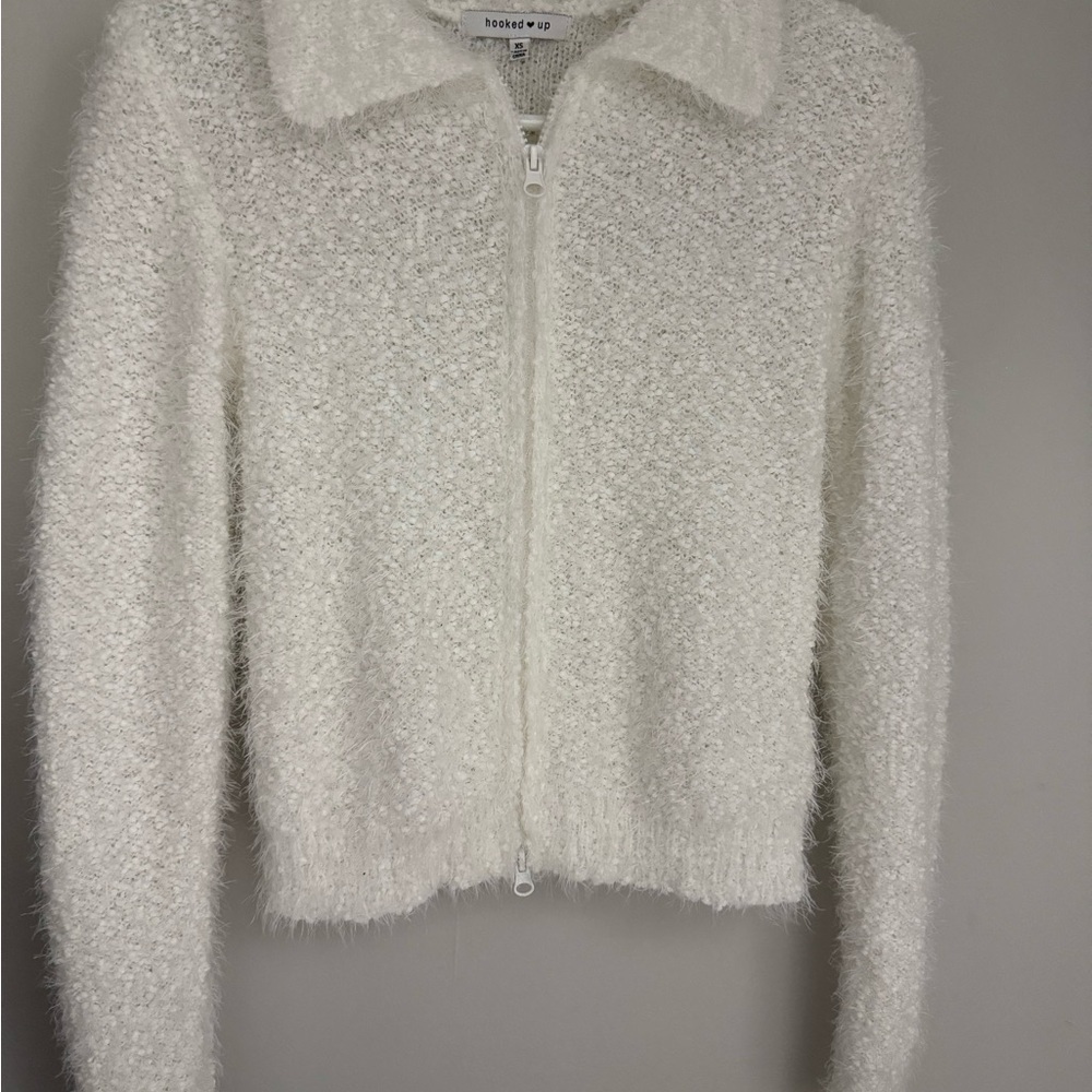 Women's White Textured Jacket